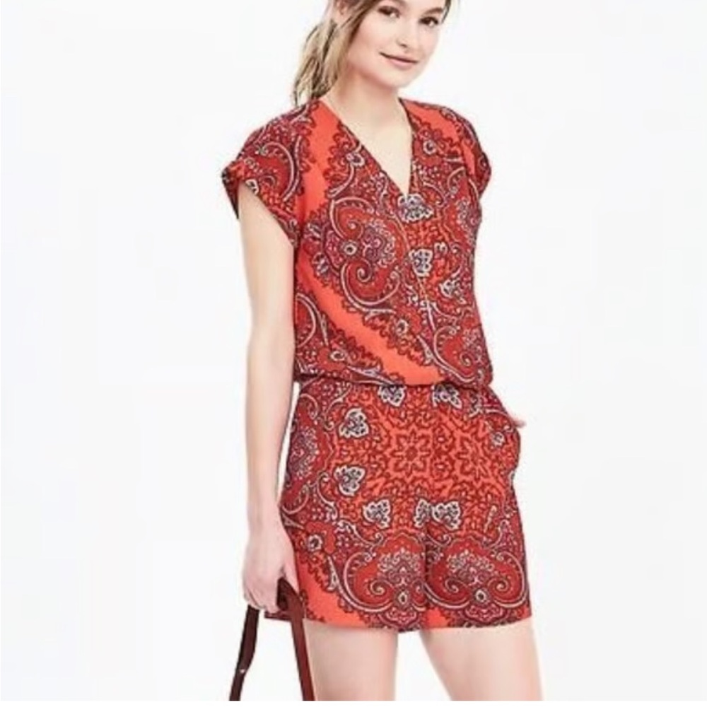 Banana Republic paisley‎ Romper. NWOT. Retail 89